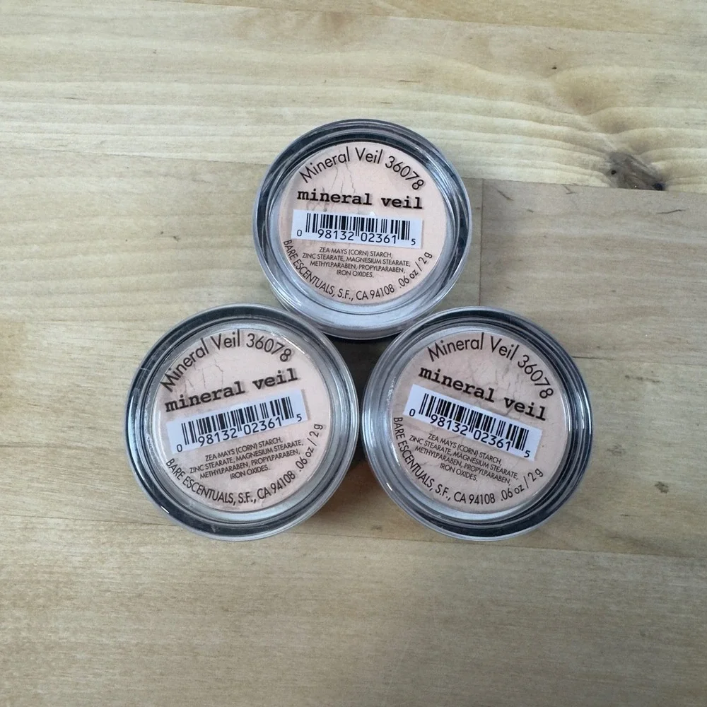 Lot of 3 BareMinerals i.d. Mineral Veil Finishing Powder 0.06oz 2g Each 36078